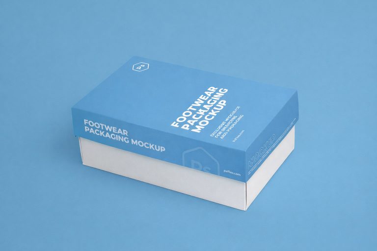 Free Footwear Packaging Box Mockup PSD Pacakge mockup