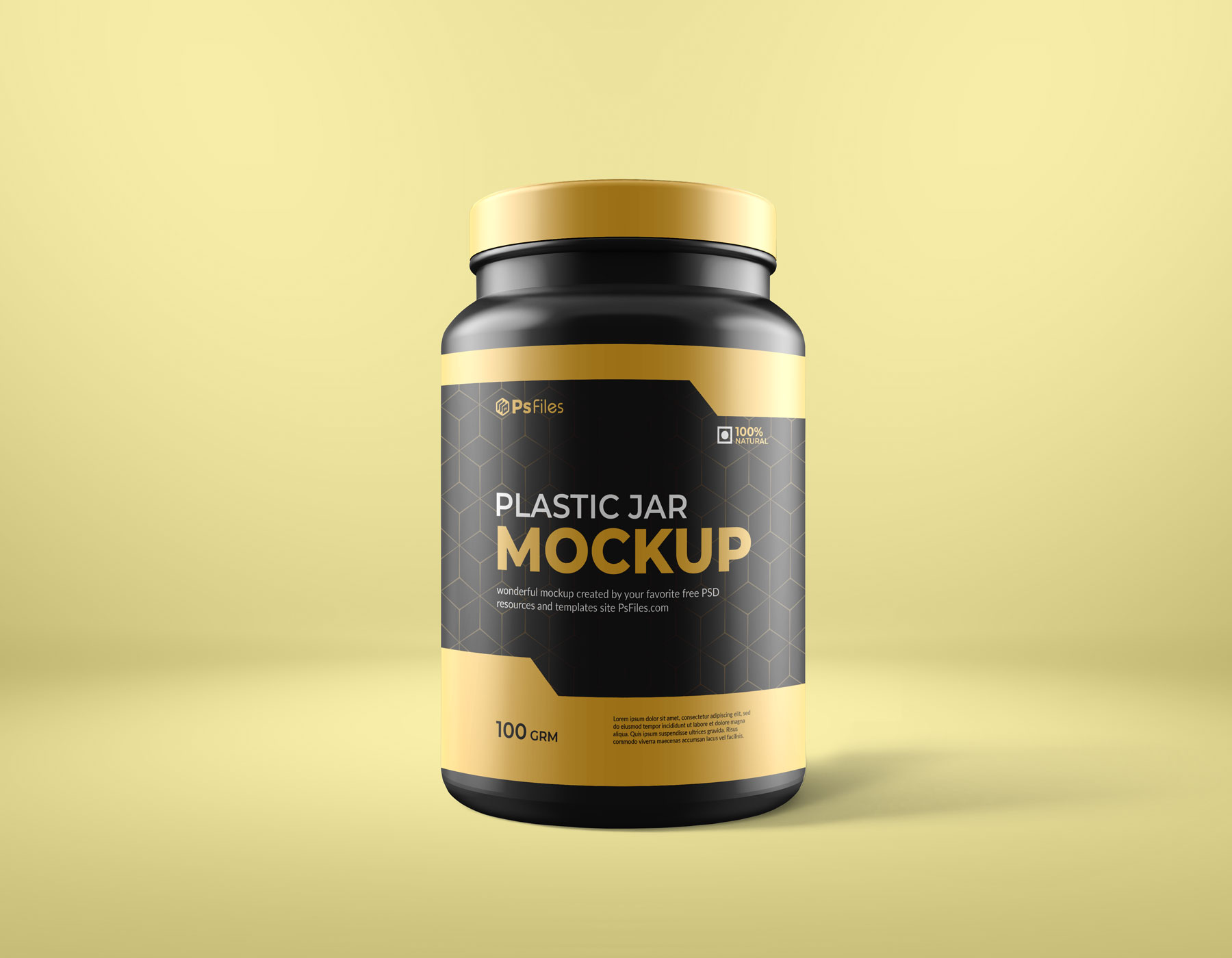 Plastic Supplement Jar Bottle Package Mockup free