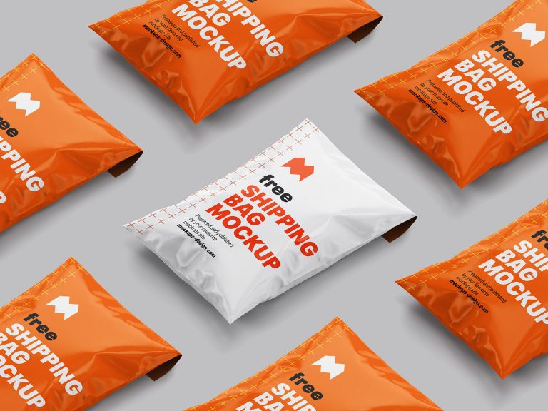 Free Shipping / Poly-Mailer Bag Mockup PSD Set