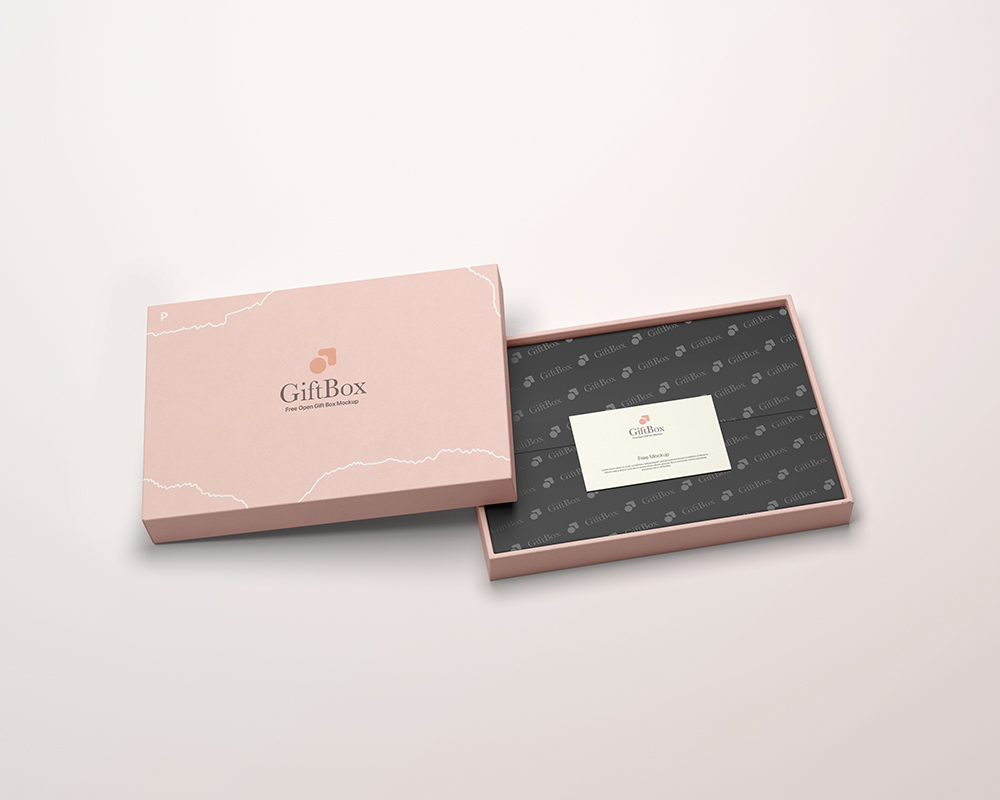 Free Open Gift Box Mockup