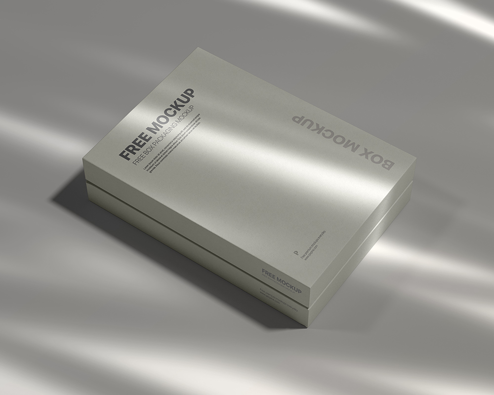 Free Vertical Packaging Box Mockup