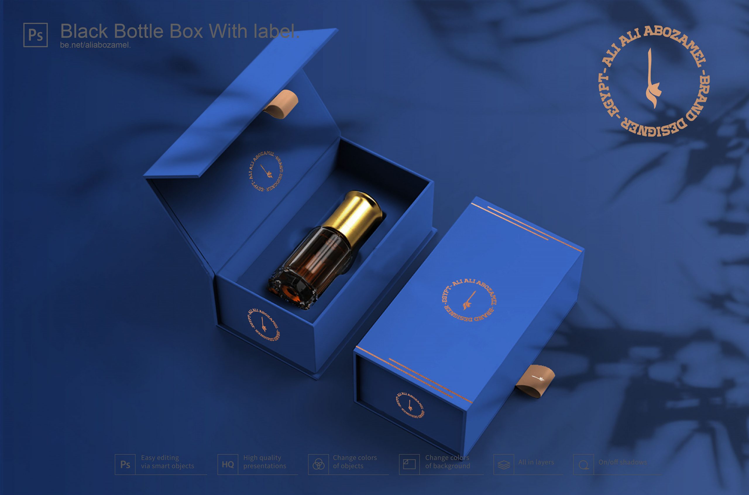 Free Perfume Bottle With Hard Paper Box Mockup