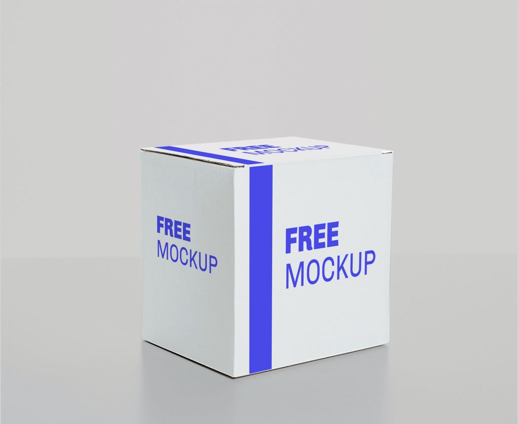 Free Square White Box Mockup