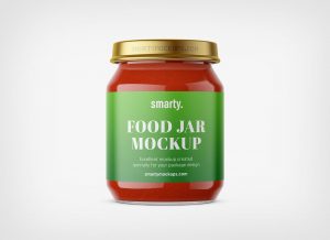Free Tomato Sauce / Purée Jar Mockup PSD