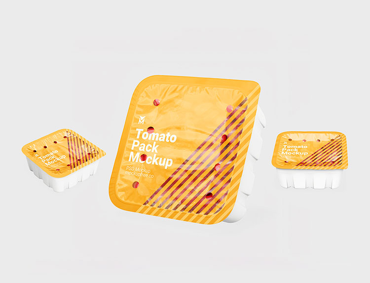 Free Top Sealed Grape Tomato Box Mockup PSD Set