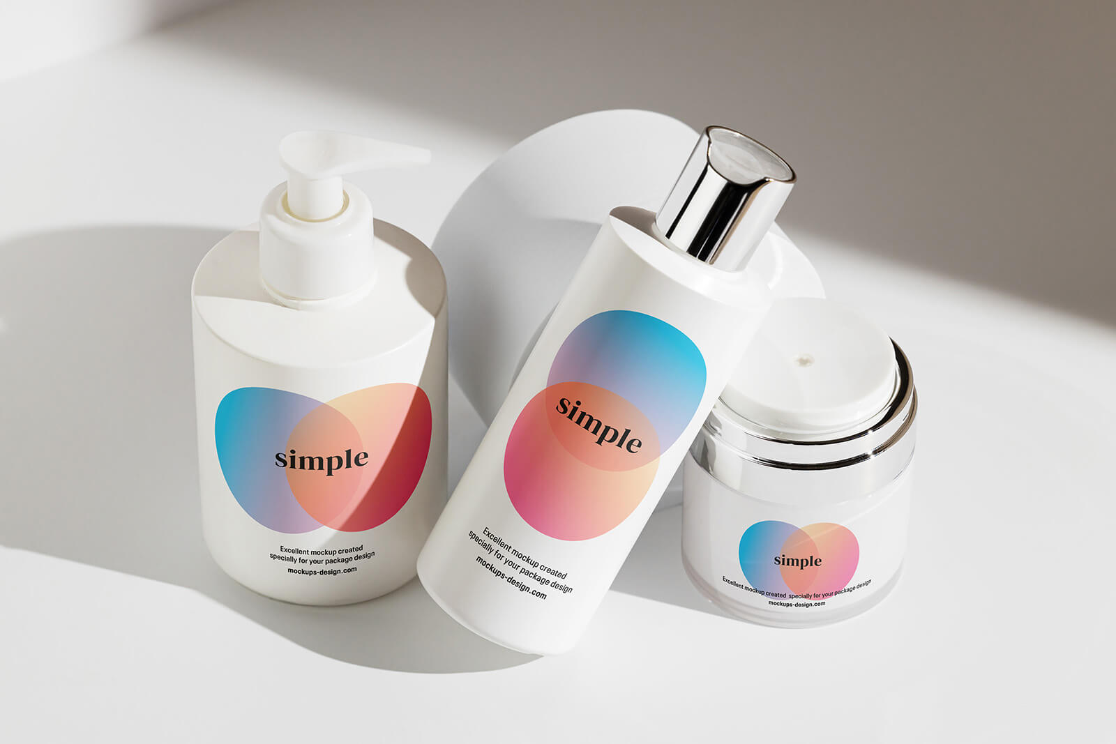 Cosmetics on White Background Mockup