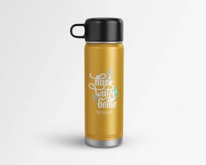 Free Flask Water Bottle Mockup