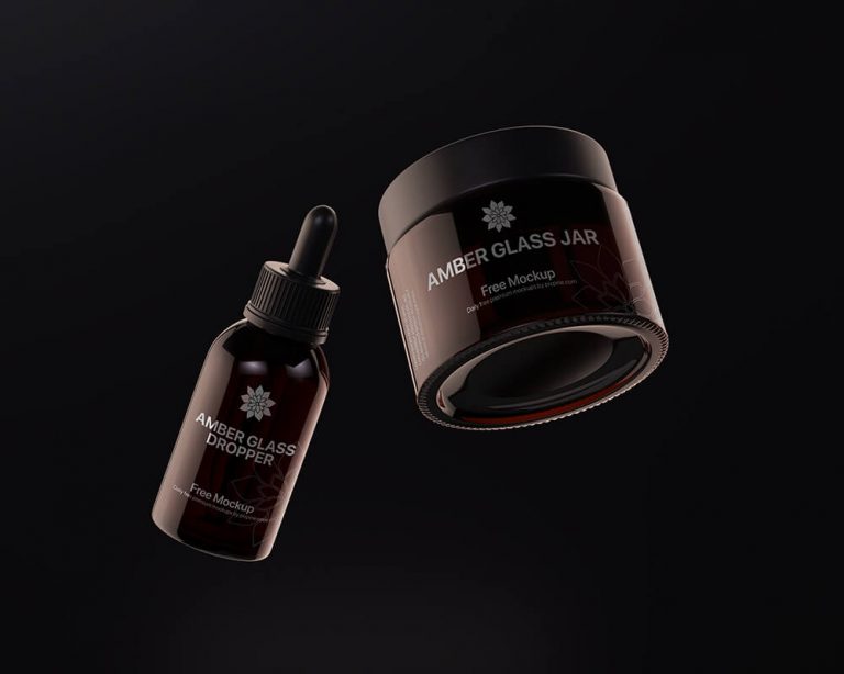 Fre Floating Amber Jar and Dropper Mockup 1