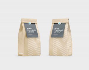 Free Kraft Paper Standing Pouch Mockup PSD Set