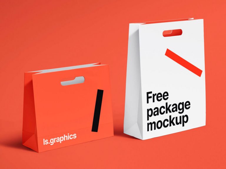 free Paper Carry Bags Mockup