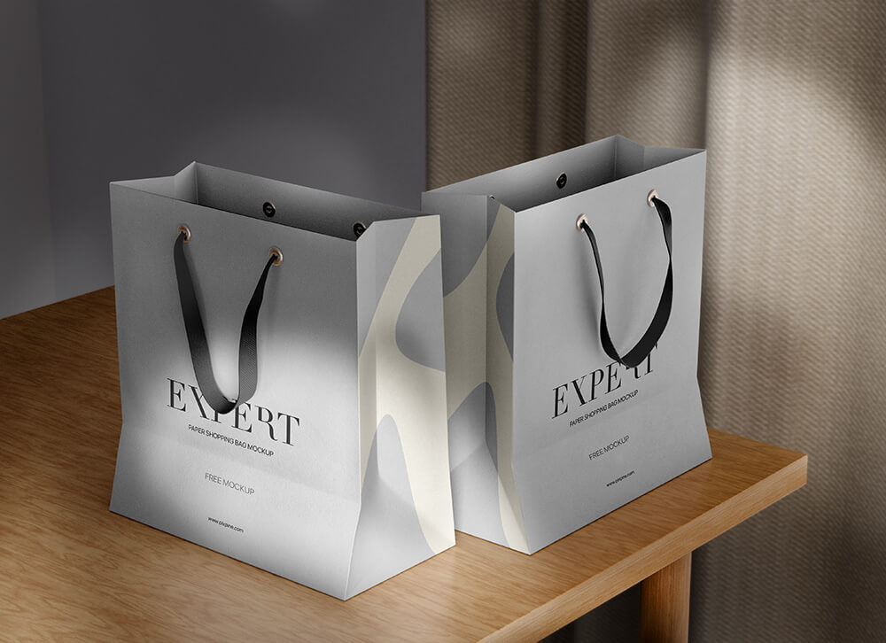 free paper shopping bag PSD mockkup 1