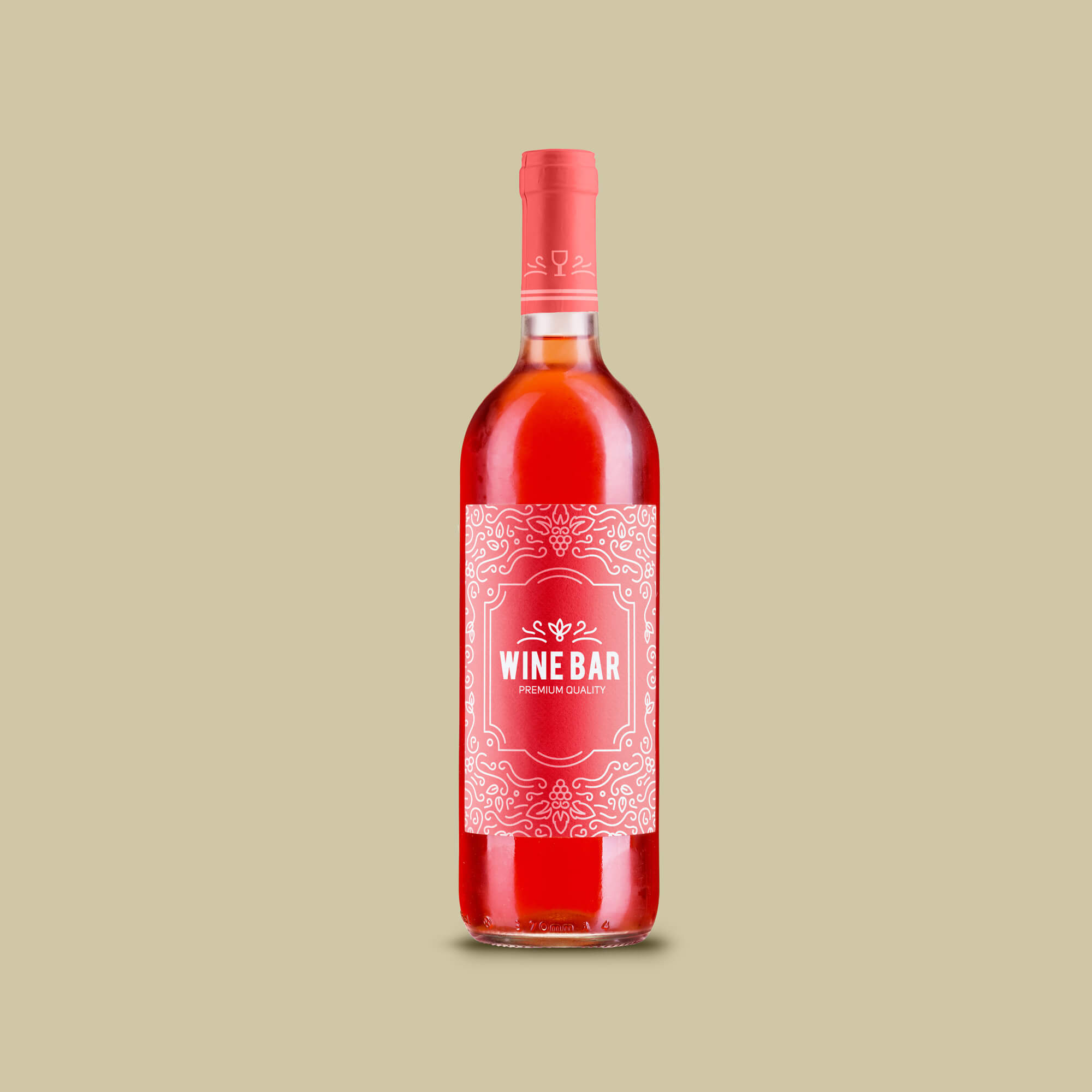 Red Wine Bottle Mockup