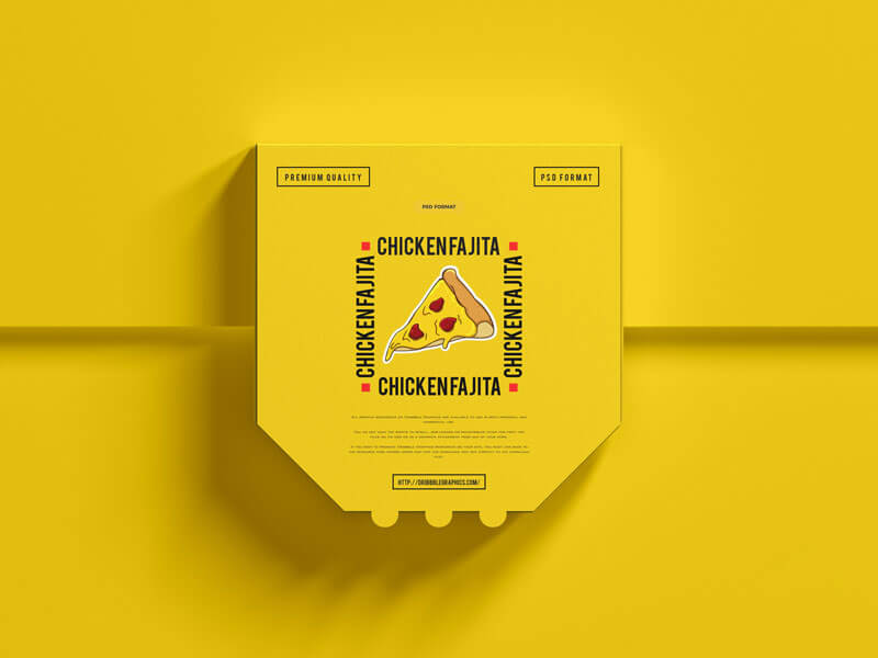 Top View of Packaging Pizza Box Mockup 1