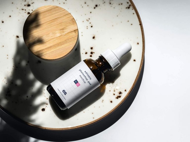 Amber Glass Dropper Mockup