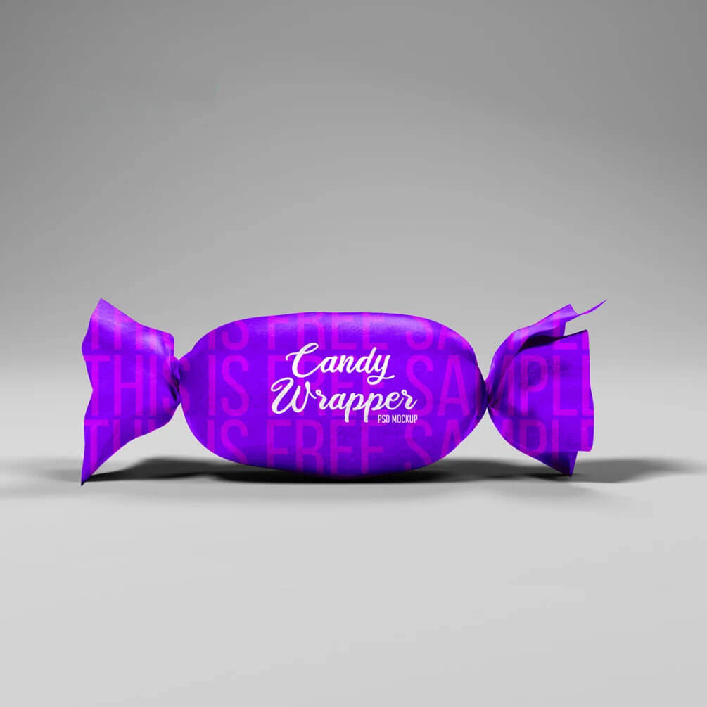 Chocolate Toffee Candy Wrapper Mockup Free Version