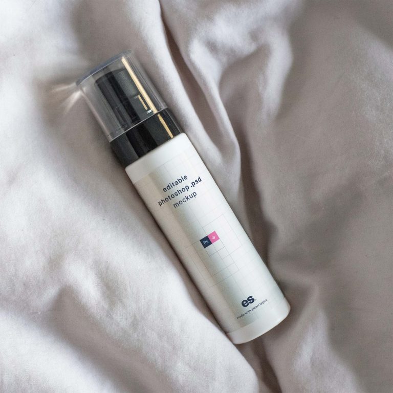 Free Foam Bottle Mockup PSD