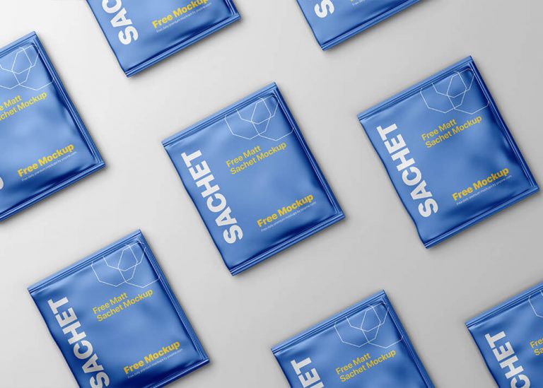 Free Matt Sachet Packaging Mockup 1