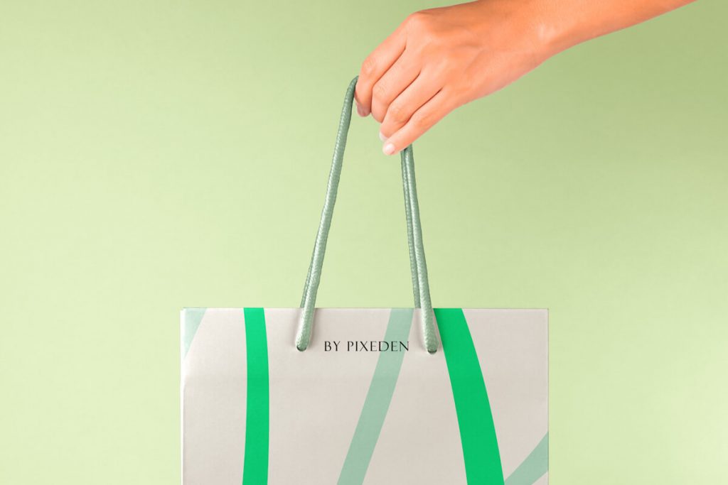 Hand Holding Paper Bag Psd Mockup