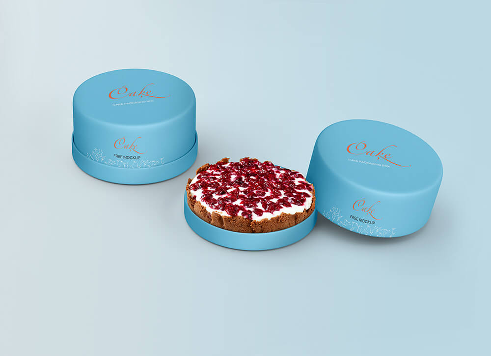 Free Cake Packaging Box Mockup 1