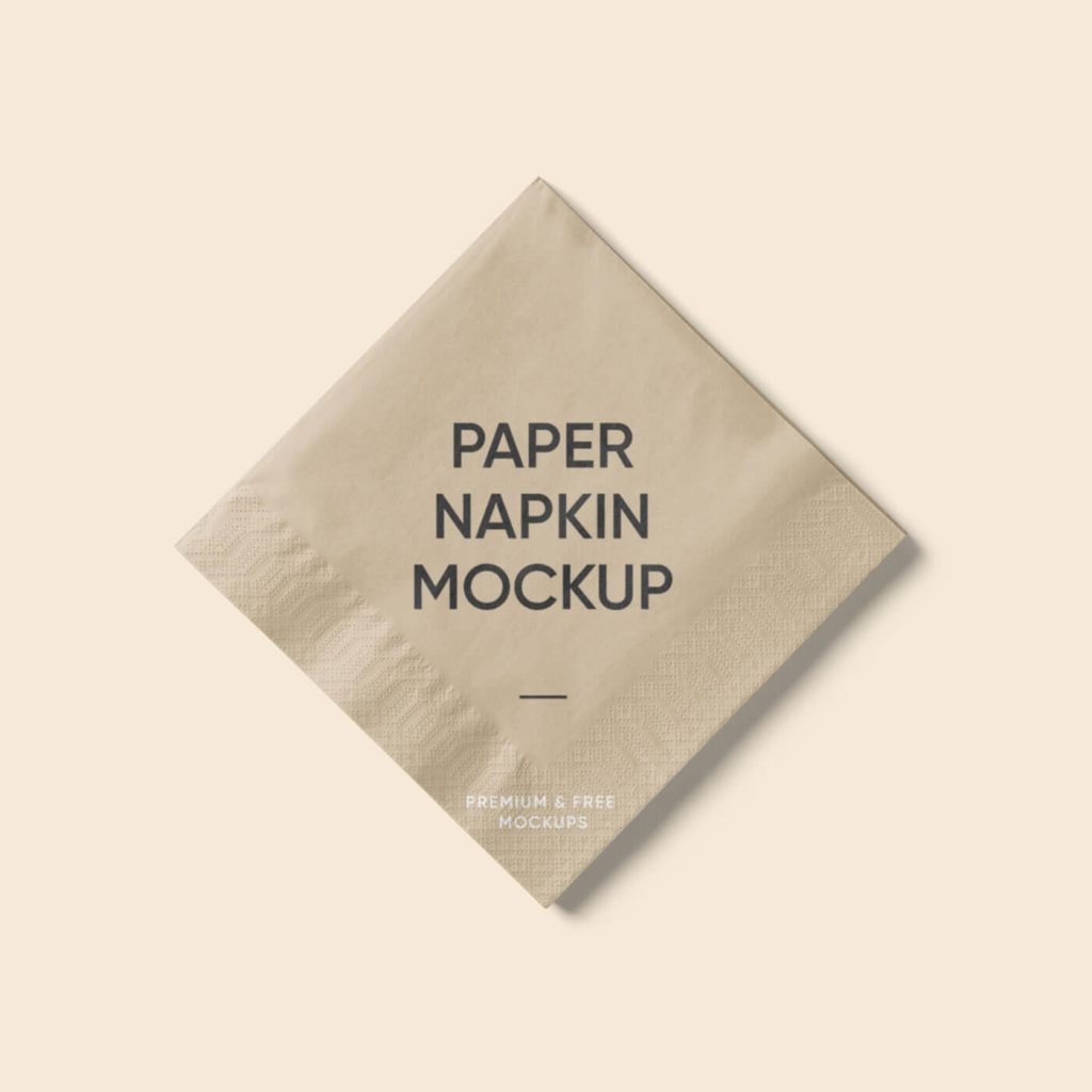 Top View of a Folded Paper Napkin Mockup