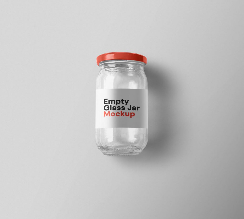 empty glass jar mockup template