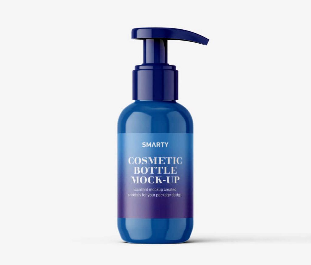 Free 100 ML Glossy Pump Bottle Mockup