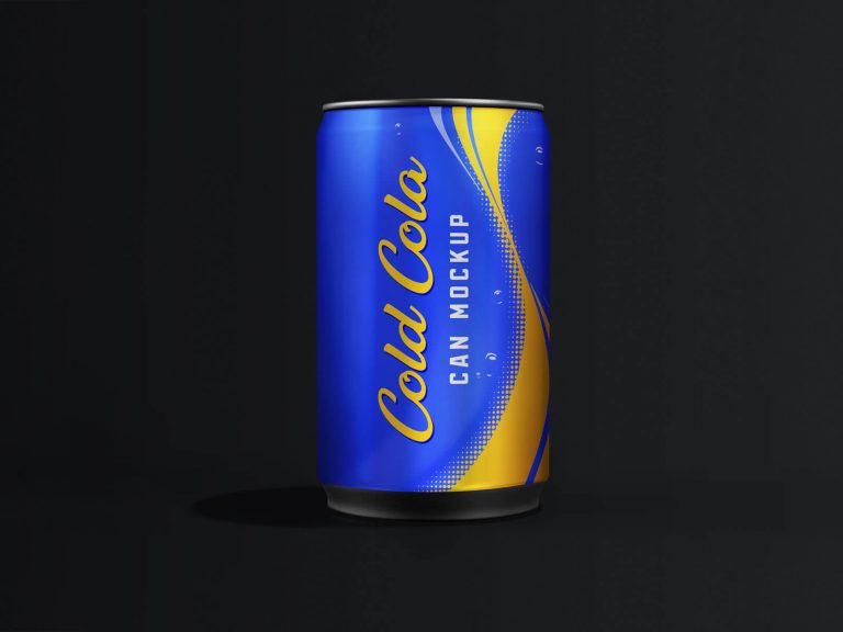Free Beverage Tin Can Mockup PSD