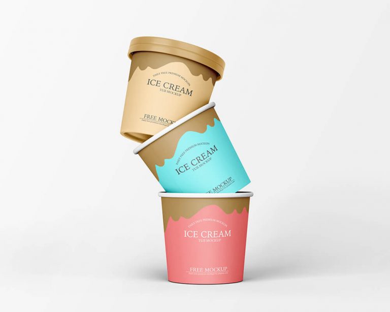 Free Ice Cream Paper Tub Mockup 1