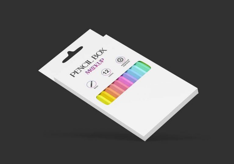 Free Pencil Packaging Box Mockup PSD