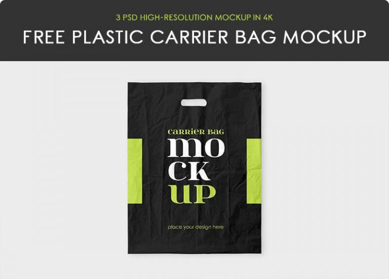 Free Wrinkled Plastic Carrier Bag Mockup PSD Set