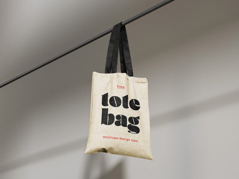 Free Hanging Tote Bag Mockup 1