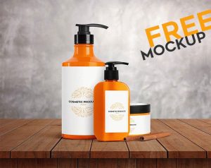 3 Mockups Featuring Cosmetic Dispenser Bottles and Jars