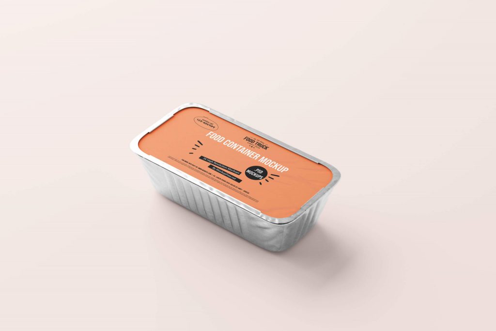 Aluminum Foil Food Packing Disposable Container Mockup