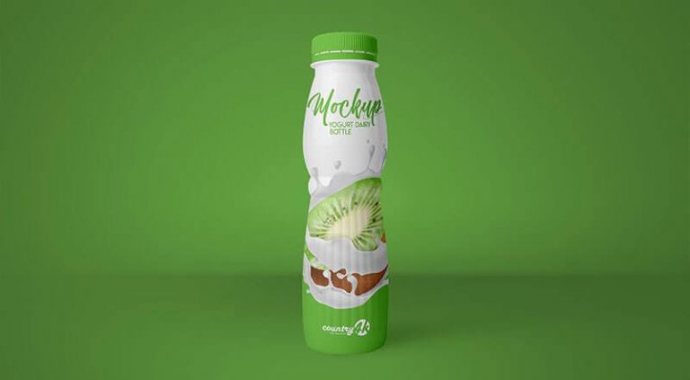 Front View Yogurt Bottle Mockup