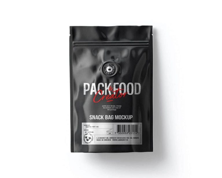 Top View of a Air Tight Pouch Bag Mockup for free