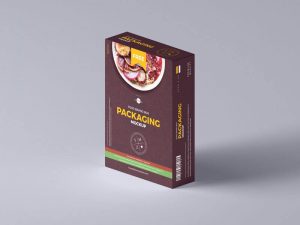 3/4 View Food Brand Box Packaging Mockup
