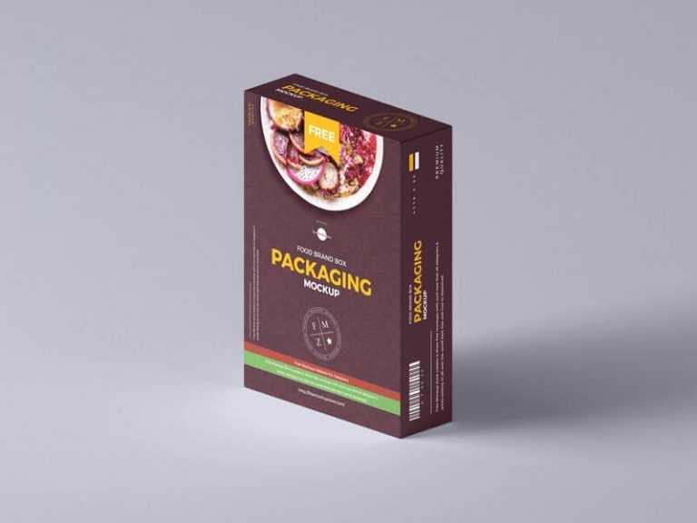 3/4 View Food Brand Box Packaging Mockup
