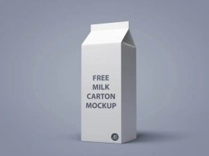 white milk carton mockup with adjustable shadows