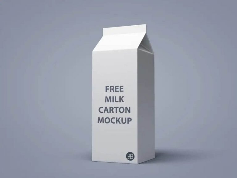 white milk carton mockup with adjustable shadows