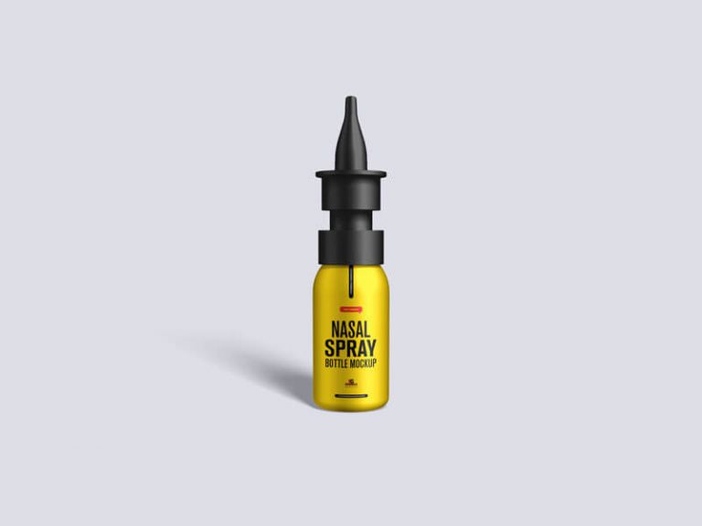 Front View of Nasal Spray Bottle Mockup