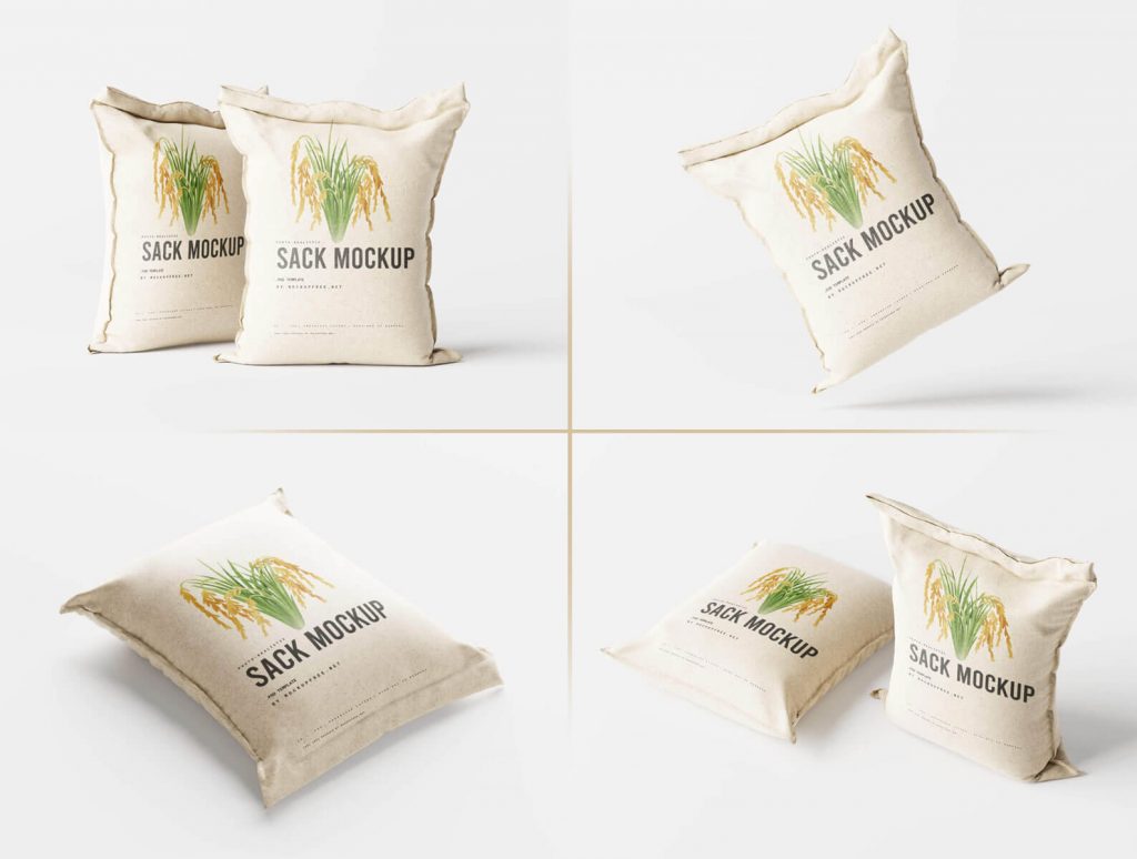 7 Free Rice Wheat Gunny Sack Mockups