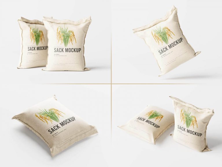 7 Free Rice Wheat Gunny Sack Mockups
