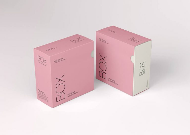Free Two Square Slide Box Mockup 1