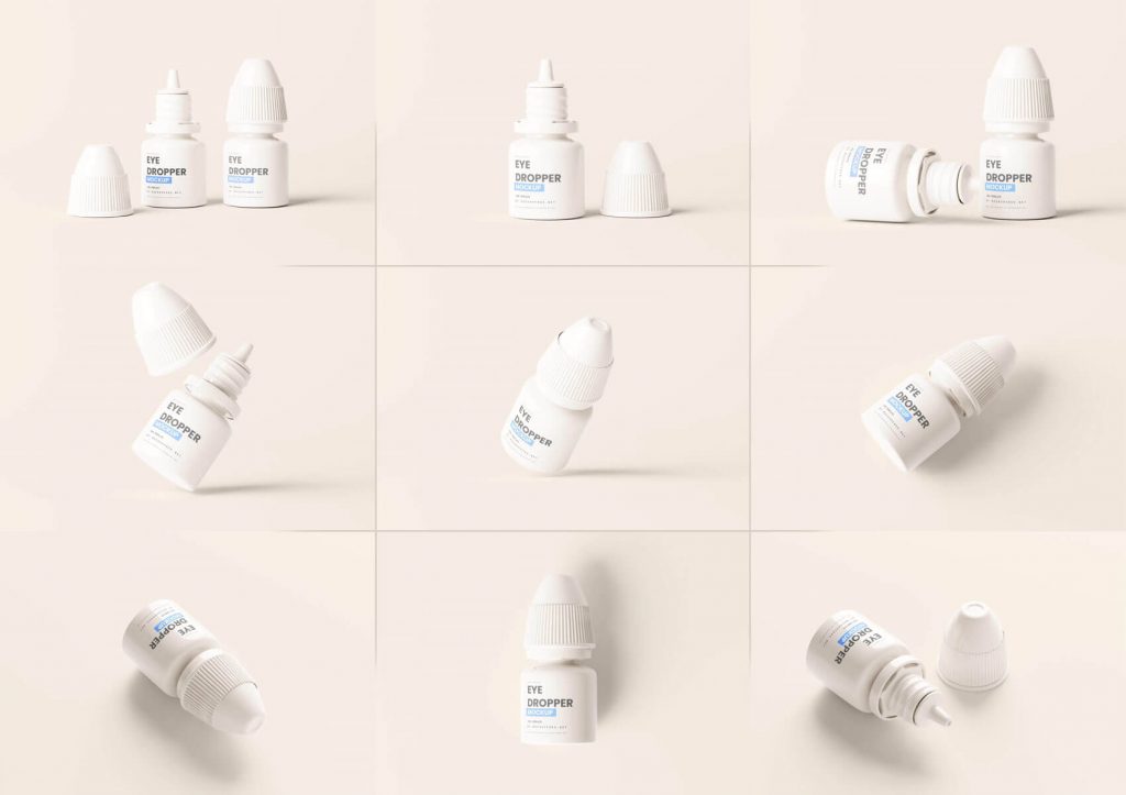 10 Free White Plastic Eye Dropper Bottle Mockup PSD Files