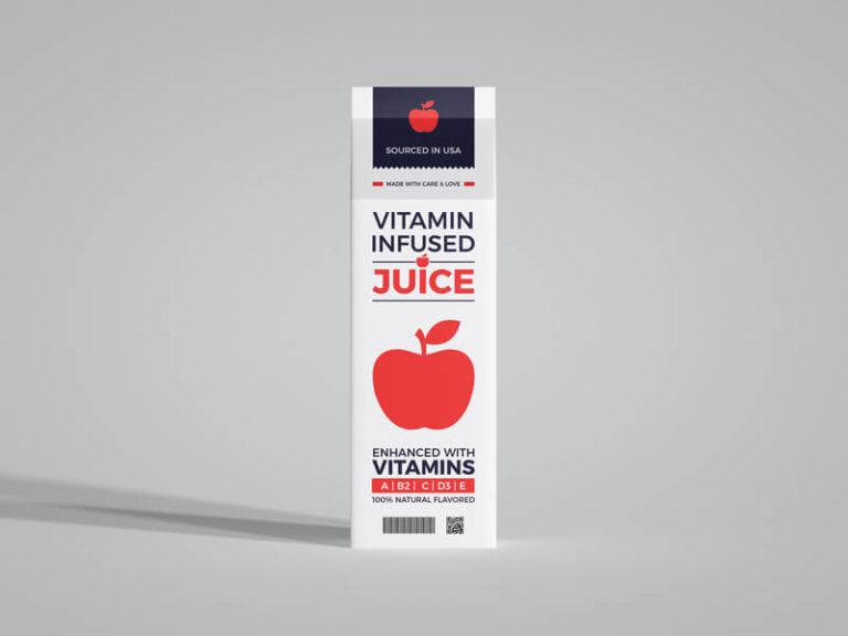 Free Juice Carton Box Mockup