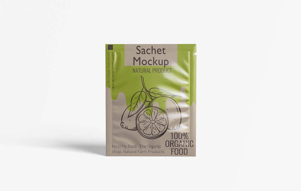 Free Sachet Packaging Mockup full editable