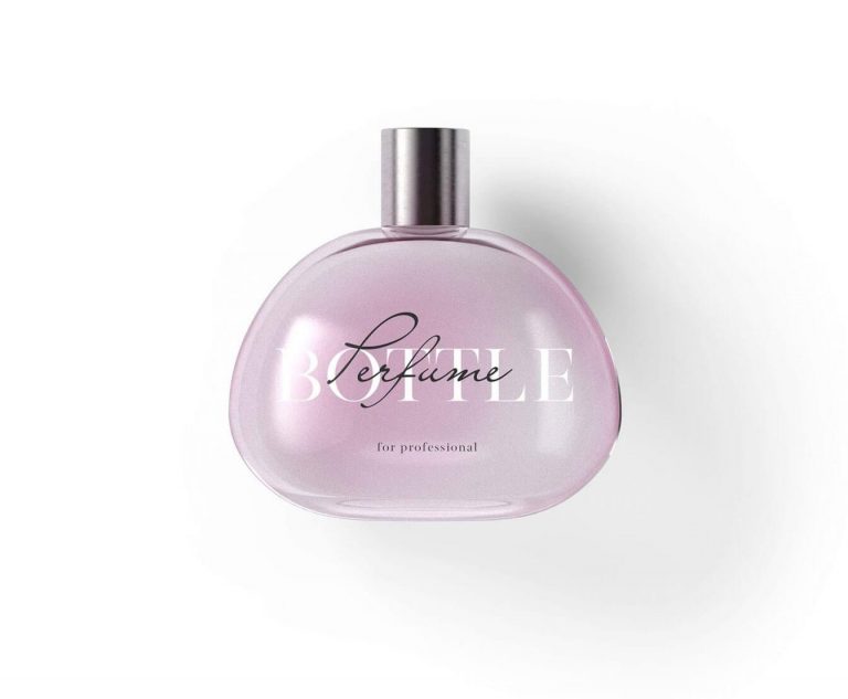 Top View of Trendy Minimal Perfume Mockup