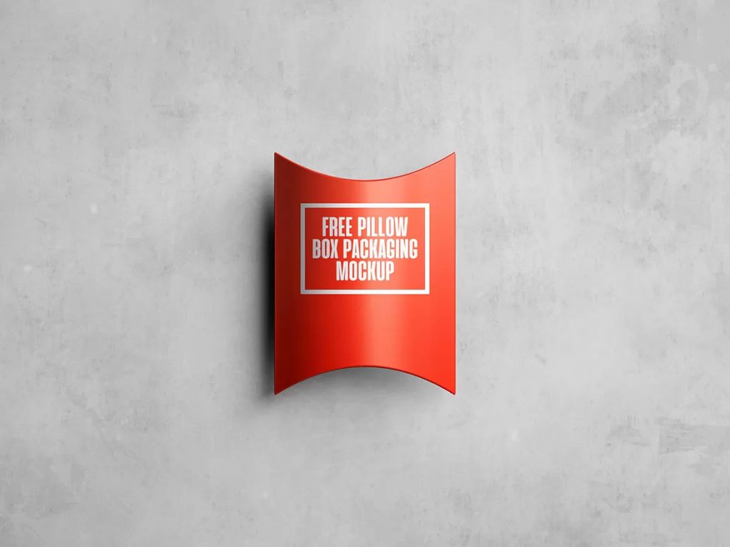 Free Pillow Box Packaging Mockup PSD