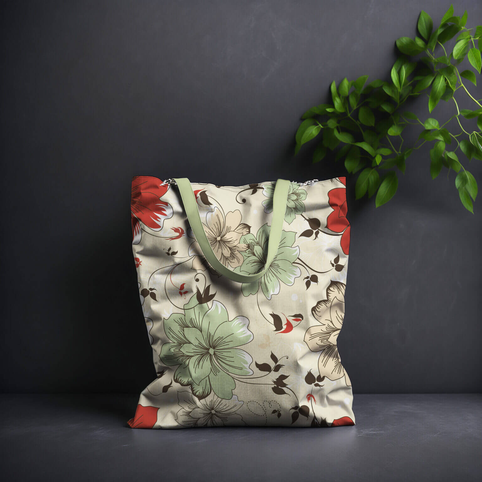 Free Realistic Canvas Tote Bag Mockup