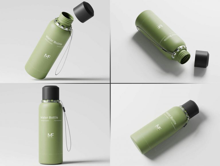 8 Free Travelling Plastic Water Bottle Mockup PSD Files